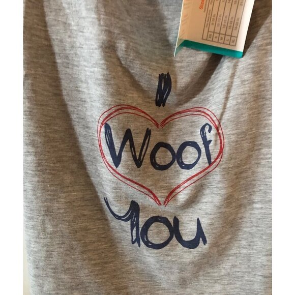 Dog Apparel ASPCA T Shirt I Woof You Grey and Red Size Medium - Picture 1 of 5